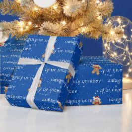 NAUGHTER ODER SCHÖNER Text mit Lebkuchenmann Geschenkpapier