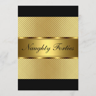 Naughty 4 Gold Geburtstagsparty 2 Einladung