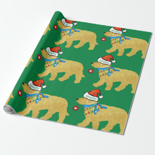 Naughty aber Nice Weihnachten Goldendoodle Green Geschenkpapier