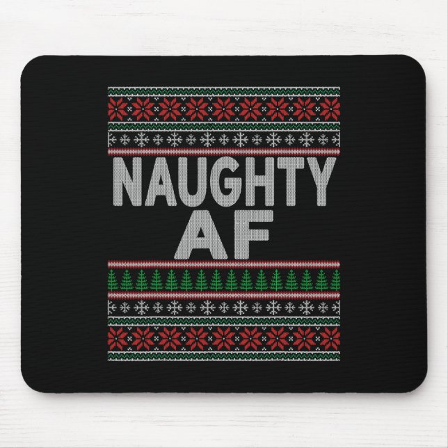 Naughty Af Ugge Weihnachtskrüater S für Paare Mousepad (Vorne)