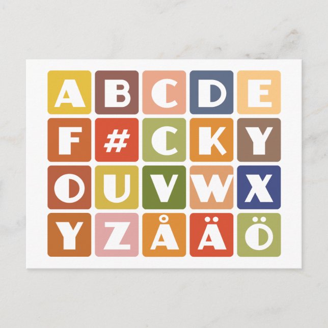 Naughty Alphabets Postkarte (Vorderseite)