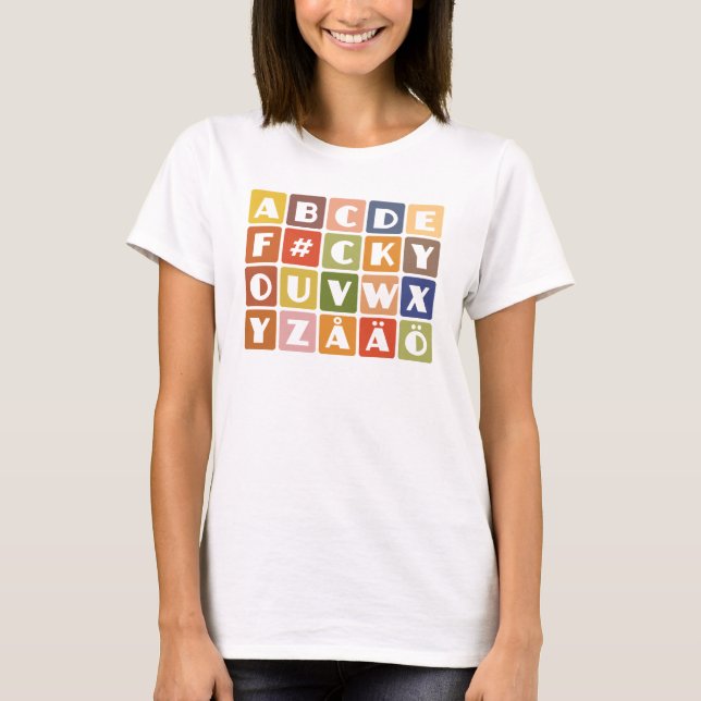 Naughty Alphabets Shirt - wählen Sie Stil & Farbe (Vorderseite)