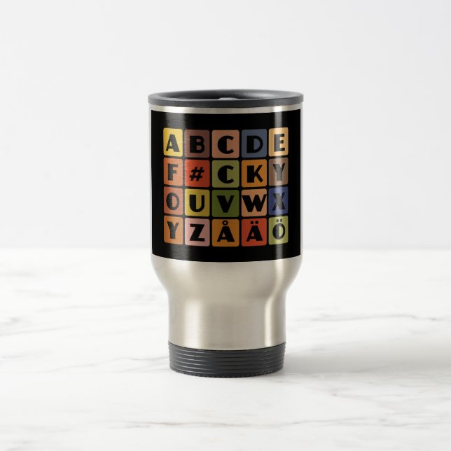 Naughty Alphabets Tasse - wählen Sie Stil & Farbe (Mittel)