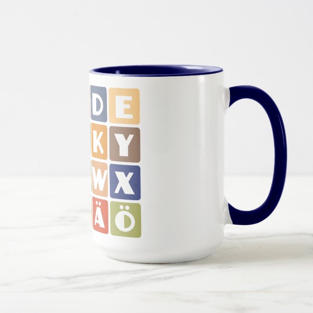 Naughty Alphabets Tasse - wählen Sie Stil & Farbe (Rechts)