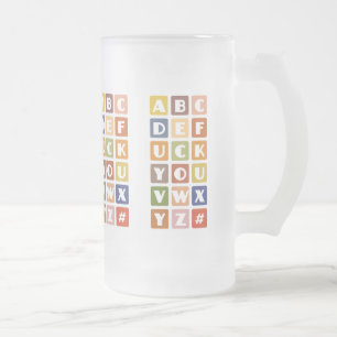 Naughty Alphabets Tasse - wählen Sie Stil & Farbe