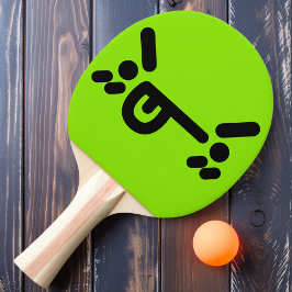 Naughty Angry Face Green Ping Pong Paddle Tischtennis Schläger
