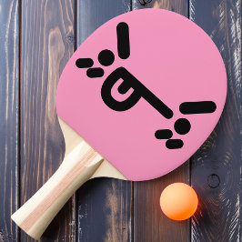 Naughty Angry Face Light Pink Ping Pong Paddle Tischtennis Schläger