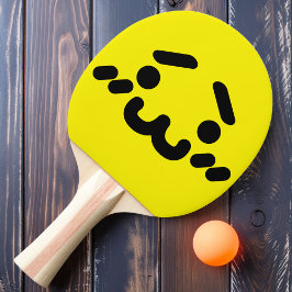 Naughty Angry Face Yellow Ping Pong Paddle Tischtennis Schläger