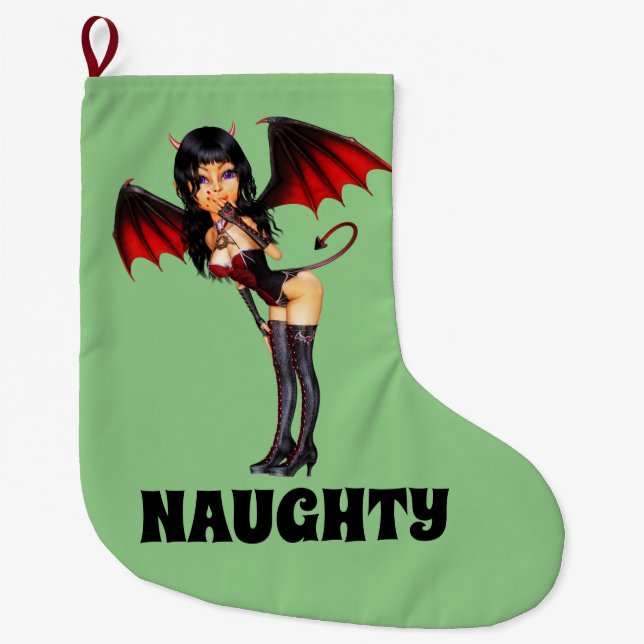 NAUGHTY BARE HINTERN DEVIL MÄDCHEN STRUMPF GROßER WEIHNACHTSSTRUMPF (Vorderseite)