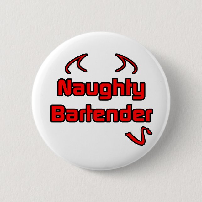 Naughty Barkeeper Button (Vorderseite)