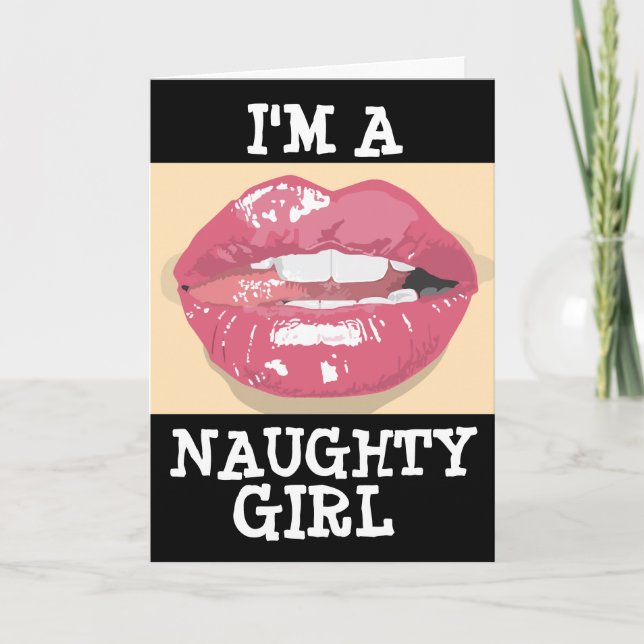 NAUGHTY BIRTHDALIPS-KARTE FÜR IHN KARTE (Vorderseite)