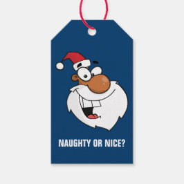 Naughty Black Santa Claus Paper Geschenkmarke Geschenkanhänger