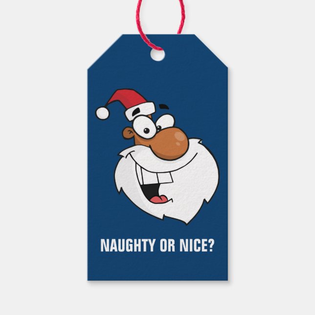 Naughty Black Santa Claus Paper Geschenkmarke Geschenkanhänger (Vorderseite)