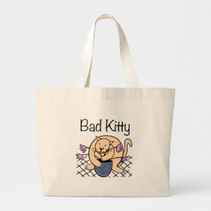 Naughty Cat Cartoon Jumbo Stoffbeutel