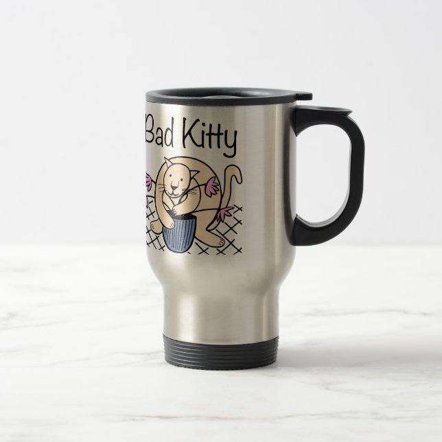 Naughty Cat Cartoon Reisebecher (Rechts)