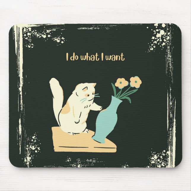 Naughty Cat Stain-Resistant Mouse Pad Mousepad (Vorne)