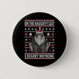 Naughty Cat Xmas hässlich Pulli I Bedret Nothing C Button
