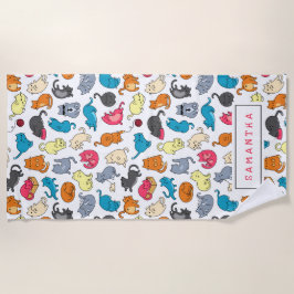 Naughty Cats Kittens Crowd Personalisiert Strandtuch