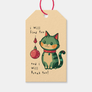 Naughty Christmas Cat Holiday Party Geschenkanhänger