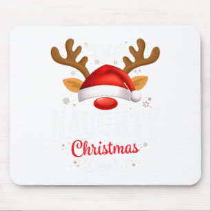 Naughty Christmas Deer Pjs Xmas Familie Matching Mousepad