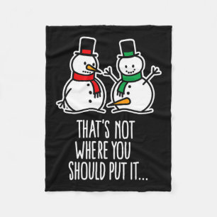 Naughty Christmas Sprichwort Dirty Snowman Cartoon Fleecedecke