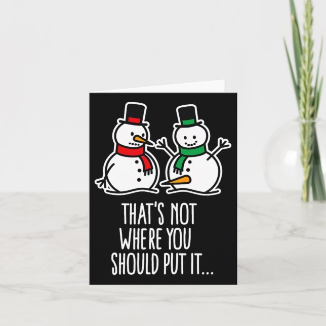 Naughty Christmas Sprichwort Dirty Snowman Cartoon Karte (Vorderseite)