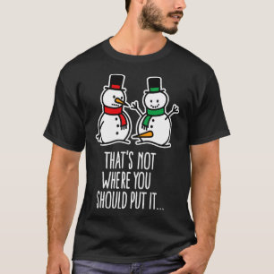 Naughty Christmas Sprichwort Dirty Snowman Cartoon T-Shirt