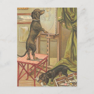 Naughty Dackeln Postkarte
