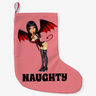 NAUGHTY DEVIL GIRL CHRISTMAS STRUMPF KLEINER WEIHNACHTSSTRUMPF