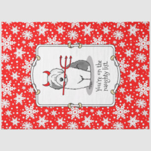 Naughty Devil Old English Sheepdog (Gray 1) Seidenpapier