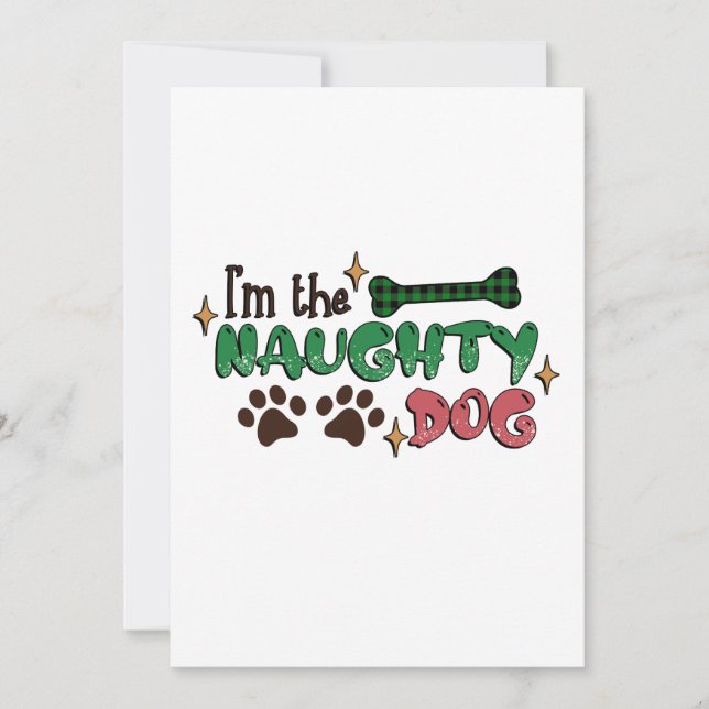 Naughty Dog Christmas Dankeskarte (Vorderseite)