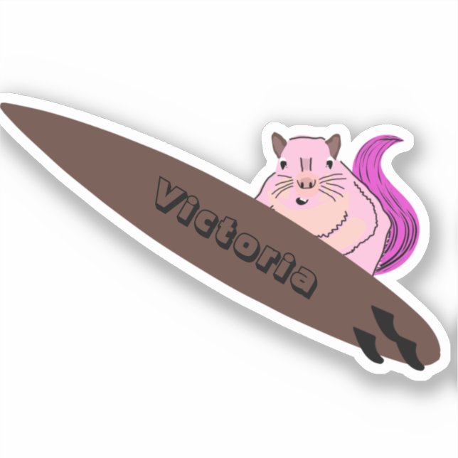 Naughty Eichhörnchen #1071 Surfen Aufkleber (Vorderseite)