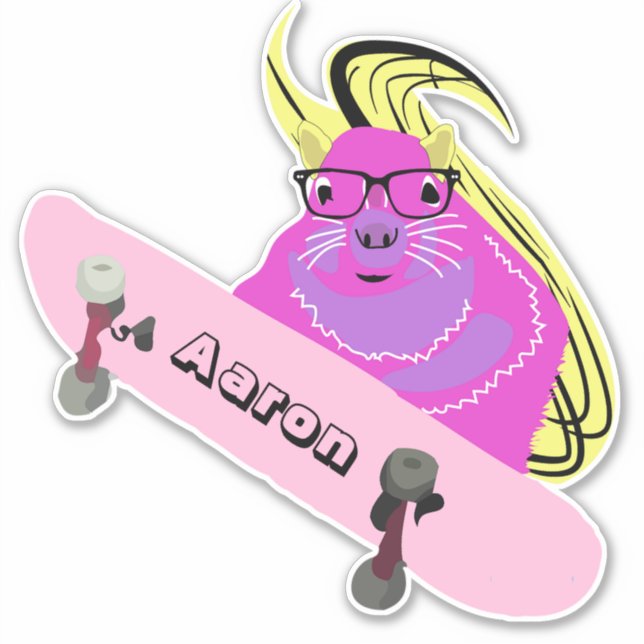Naughty Eichhörnchen #116 Skateboarding Aufkleber (Vorderseite)