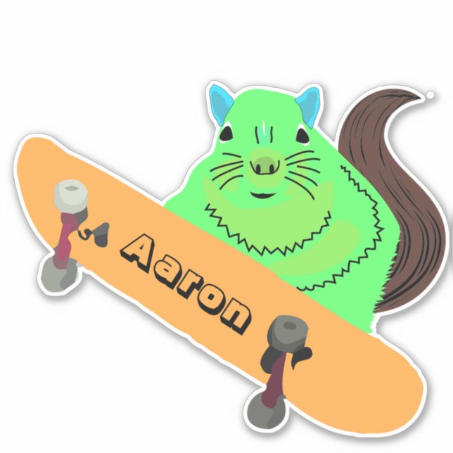 Naughty Eichhörnchen #118 Skateboarding Aufkleber (Vorderseite)
