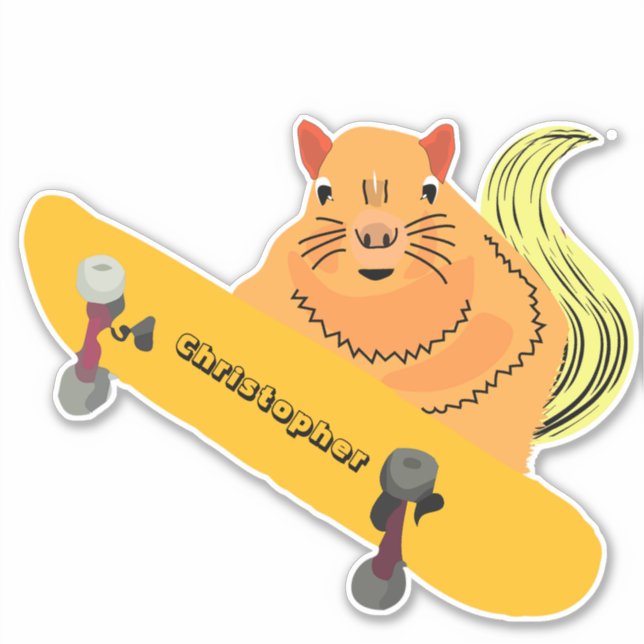 Naughty Eichhörnchen #125 Skateboarding Aufkleber (Vorderseite)