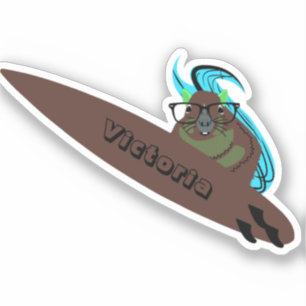 Naughty Eichhörnchen #1267 Surfen Aufkleber