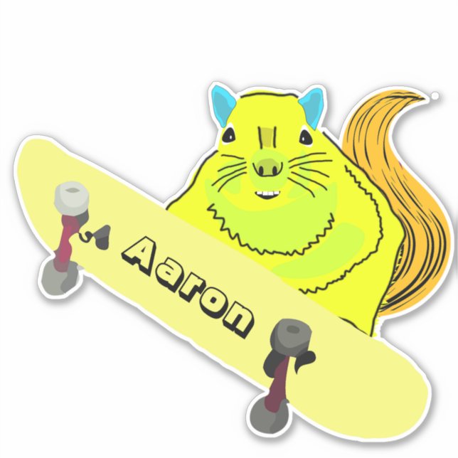 Naughty Eichhörnchen #161 Skateboarding Aufkleber (Vorderseite)
