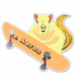 Naughty Eichhörnchen #169 Skateboarding Aufkleber