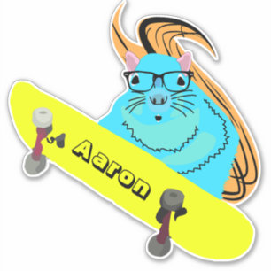 Naughty Eichhörnchen #199 Skateboarding Aufkleber