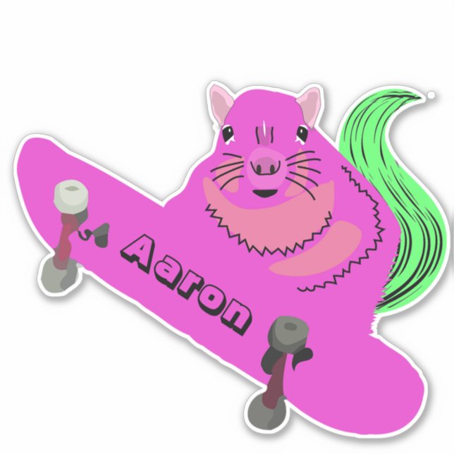 Naughty Eichhörnchen #200 Skateboarding Aufkleber (Vorderseite)