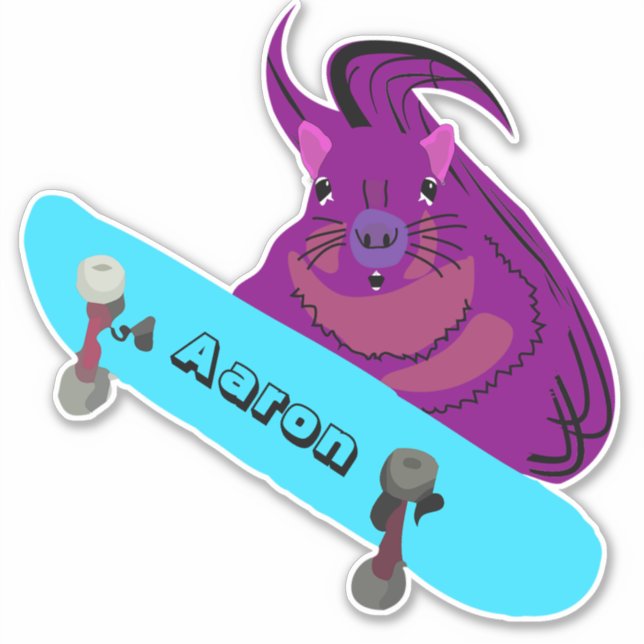 Naughty Eichhörnchen #206 Skateboarding Aufkleber (Vorderseite)