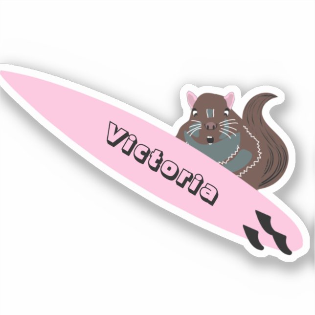 Naughty Eichhörnchen #2095 Surfen Aufkleber (Vorderseite)