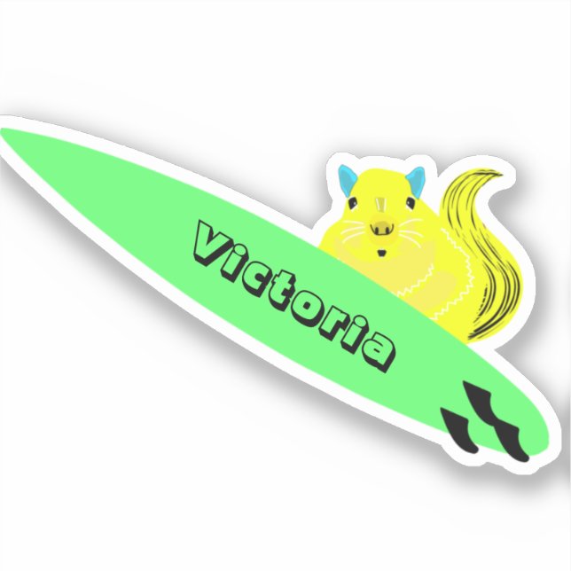 Naughty Eichhörnchen #2136 Surfen Aufkleber (Vorderseite)