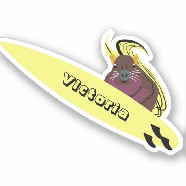 Naughty Eichhörnchen #2340 Surfen Aufkleber (Vorderseite)