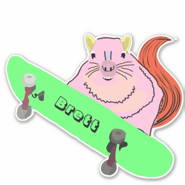 Naughty Eichhörnchen #283 Brett Skateboarding Stic Aufkleber (Vorderseite)