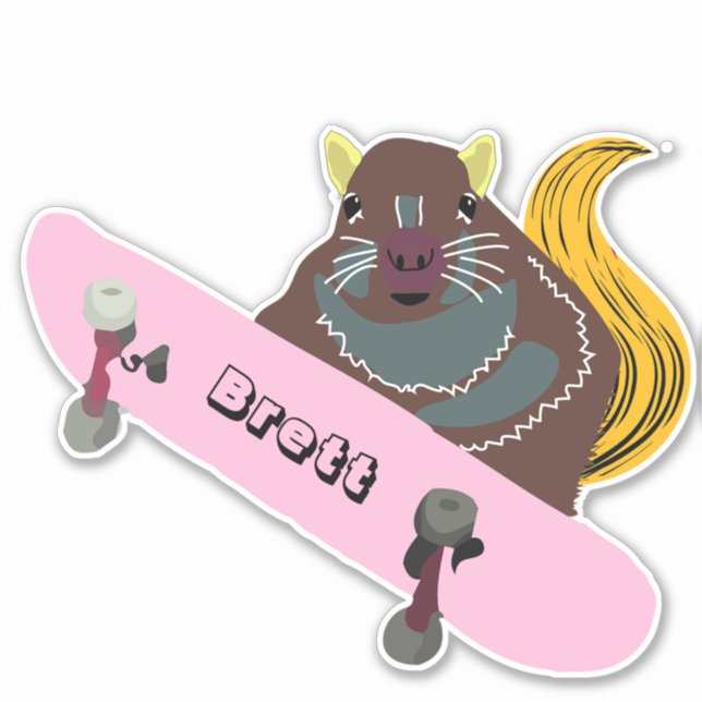 Naughty Eichhörnchen #291 Brett Skateboarding Aufkleber (Vorderseite)