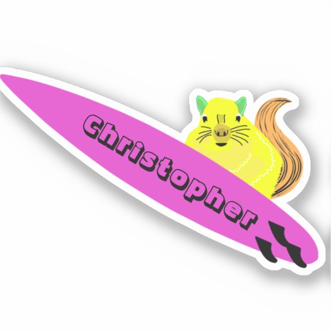 Naughty Eichhörnchen #350 Surfen Aufkleber (Vorderseite)