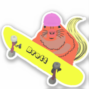 Naughty Eichhörnchen #446 Brett Skateboarding Aufkleber