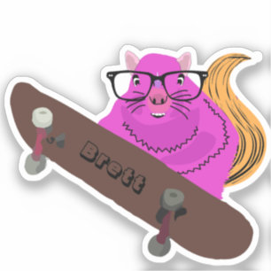 Naughty Eichhörnchen #466 Brett Skateboarding Aufkleber