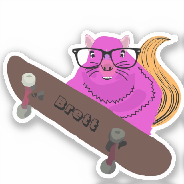 Naughty Eichhörnchen #466 Brett Skateboarding Aufkleber (Vorderseite)